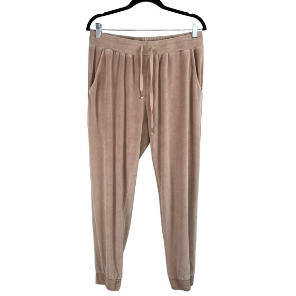 Young Fabulous & Broke Ollie Y2K High-Waist Velour Tan Comfy Jogger Pants M/L - Picture 2 of 15
